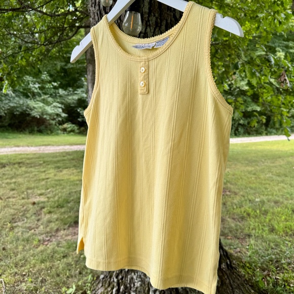 Vintage Basic Editions Butter Yellow Tank Top - Picture 1 of 3